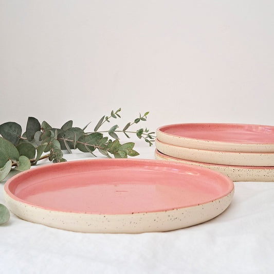 סט 4 צלחות ליה ורודות - מנה עיקרית