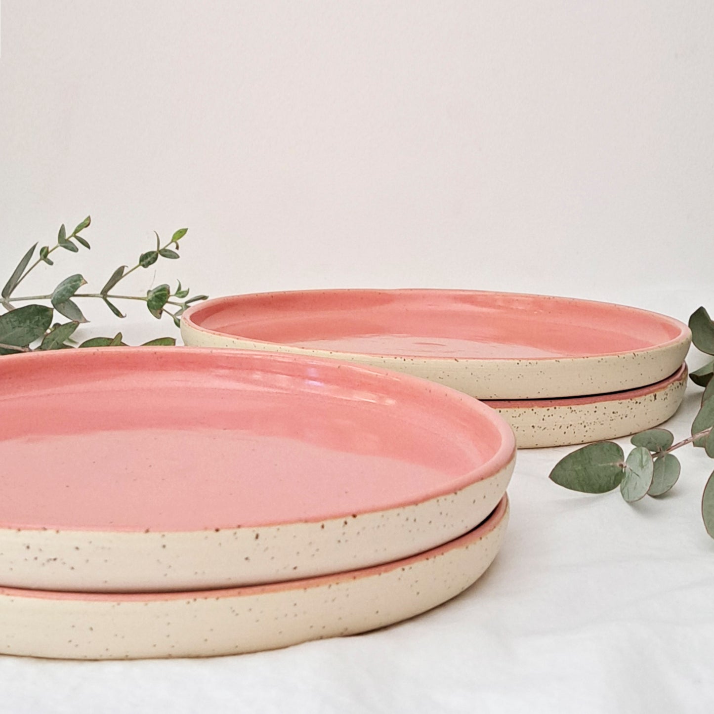 סט 4 צלחות ליה ורודות - מנה עיקרית