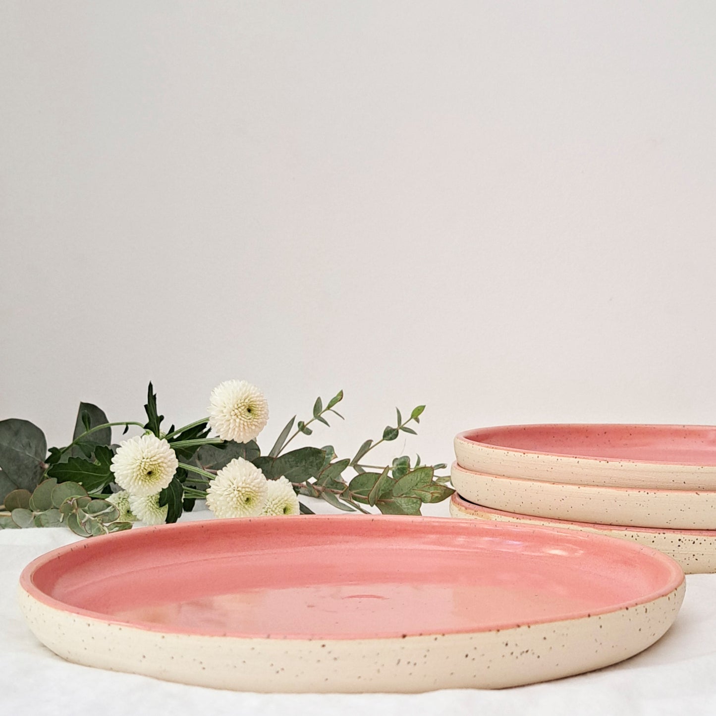 סט 4 צלחות ליה ורודות - מנה עיקרית