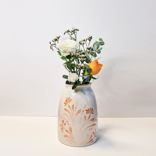 ואזה גדולה עם איורים בגווני כתום - דגם 2